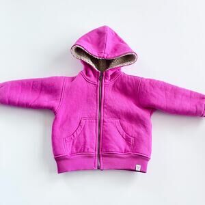 FINGER IN THE NOSE Super Pink Zipped Hoodie Kangaroo Pockets size 2/3